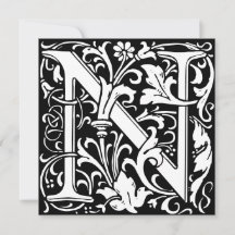 Bloemalphabet Monogram Letter N Morris