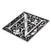 Bloemalphabet Monogram Letter N  Tegel Tegeltje (Zijkant)