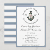 Bloemanker nautische bruiloft stoffige blauwe stre kaart (Voorkant / Achterkant)