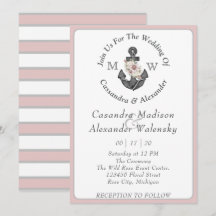 Bloemanker nautische bruiloft stoffige Roos gestre