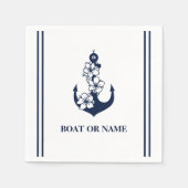 Bloemanker op maat bootnaam wit servet (Voorkant)