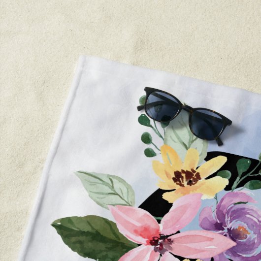 Bloemanker vrijgezellenfeest bruidsmeisje cadeau strandlaken (In situ)