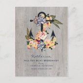  bloemanker | Wil je mijn bruidsmeisje zijn? Uitnodiging Briefkaart (Voorkant)