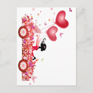 Bloemauto Briefkaart