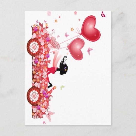 Bloemauto Briefkaart (Voorkant)