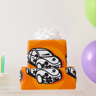 Bloemauto Cadeaupapier