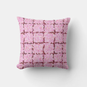 Bloembakkenpatroon, roze tinten kussen