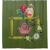 bloembank groen douchegordijn (Voorkant)