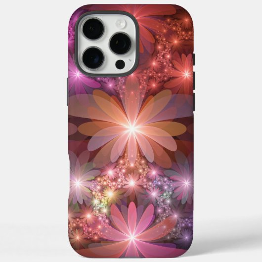 Bloembed kleurrijke glanzende abstracte fractale k Case-Mate iPhone case (Achterkant)