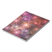 Bloembed kleurrijke glanzende abstracte fractale k notitieblok (Linkerzijde)
