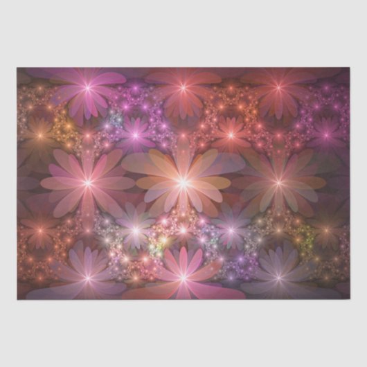 Bloembed kleurrijke glanzende abstracte fractale k tissuepapier (Voorkant)