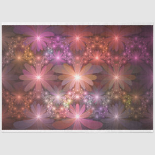 Bloembed kleurrijke glanzende abstracte fractale k tissuepapier