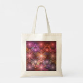 Bloembed kleurrijke glanzende abstracte fractale k tote bag (Achterkant)