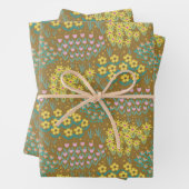 bloembed mosterd inpakpapier vel (In situ)