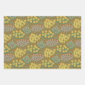 bloembed mosterd inpakpapier vel (Voorkant)