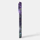 Bloembed trendy glanzende abstracte fractal kunst iPhone hoesje (Linkerkant)