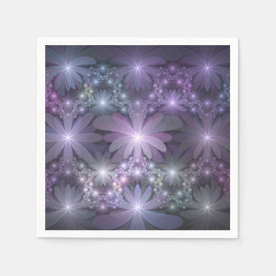 Bloembed trendy glanzende abstracte fractal kunst servet