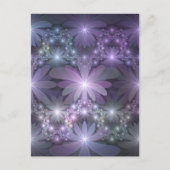 Bloembed Trendy Glanzende Abstracte Fractale Kunst Briefkaart (Voorkant)