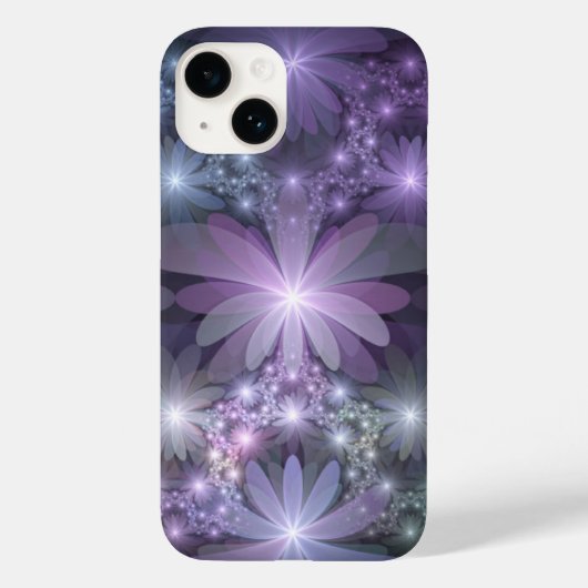 Bloembed Trendy Glanzende Abstracte Fractale Kunst Case-Mate iPhone Case (Achterkant)