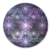 Bloembed trendy glanzende abstracte fractale kunst keramische knop (Voorkant)