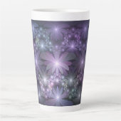 Bloembed Trendy Glanzende Abstracte Fractale Kunst Latte Mok (Voorkant)