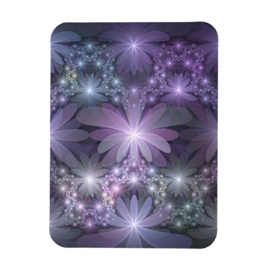 Bloembed Trendy Glanzende Abstracte Fractale Kunst Magneet (Verticaal)
