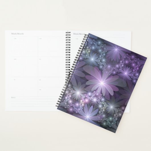 Bloembed Trendy Glanzende Abstracte Fractale Kunst Planner (Display)