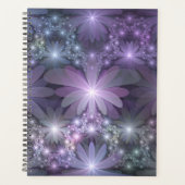 Bloembed Trendy Glanzende Abstracte Fractale Kunst Planner (Voorkant)