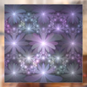 Bloembed trendy glanzende abstracte fractale kunst raamsticker (Vel 2)