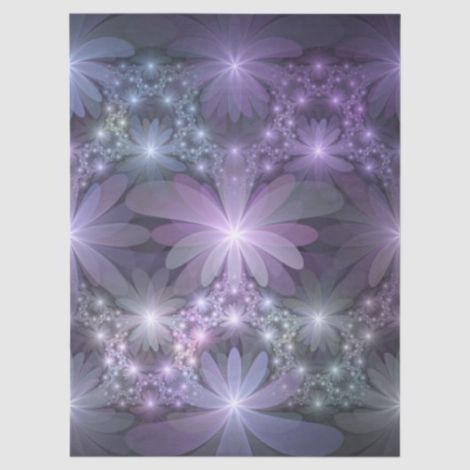 Bloembed Trendy Glanzende Abstracte Fractale Kunst Tissuepapier (Voorkant)