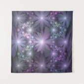 Bloembed Trendy Glanzende Abstracte Fractale Kunst Wandkleed (Voorkant (horizontaal))