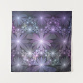 Bloembed Trendy Glanzende Abstracte Fractale Kunst Wandkleed (Voorkant)