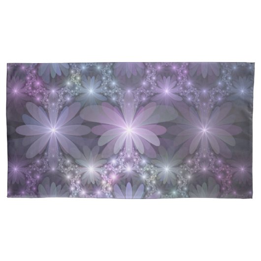 Bloembed Truendy Glanzende Abstracte Fractale Kuns Kussensloop (Voorkant)