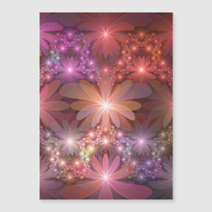 Bloembed van bloemen Kleurrijke Glanzende Abstract