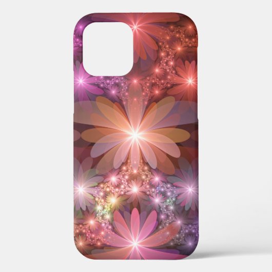 Bloembed van bloemen Kleurrijke Glanzende Abstract Case-Mate iPhone Case (Achterkant)