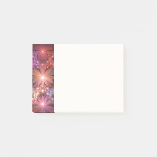 Bloembed van bloemen Kleurrijke Glanzende Abstract Post-it® Notes (Voorkant)