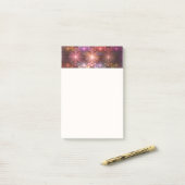 Bloembed van bloemen Kleurrijke Glanzende Abstract Post-it® Notes (Op bureau)