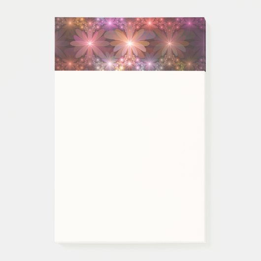Bloembed van bloemen Kleurrijke Glanzende Abstract Post-it® Notes (Voorkant)