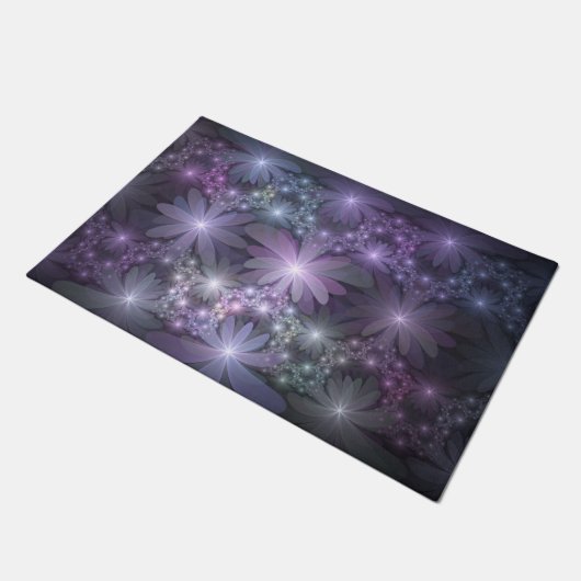 Bloembed van bloemen trendy glanzende abstracte fr deurmat (Schuin)