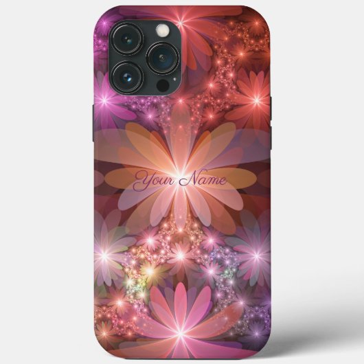 Bloembed van kleurrijke abstracte fractal kunst na Case-Mate iPhone case (Achterkant)