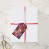 Bloembed van kleurrijke glanzende abstracte fracta cadeaulabel (Met Touw)