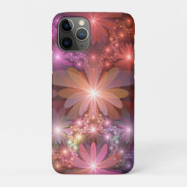 Bloembed van kleurrijke glanzende abstracte fracta Case-Mate iPhone case