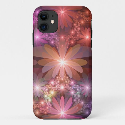 Bloembed van kleurrijke glanzende abstracte fracta Case-Mate iPhone case (Achterkant)