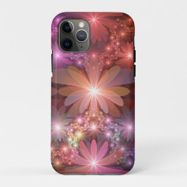 Bloembed van kleurrijke glanzende abstracte fracta Case-Mate iPhone case