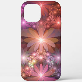 Bloembed van kleurrijke glanzende abstracte fracta Case-Mate iPhone case