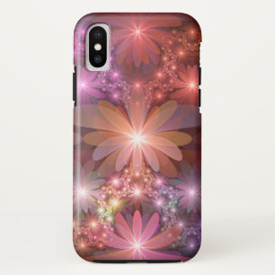 Bloembed van kleurrijke glanzende abstracte fracta Case-Mate iPhone case