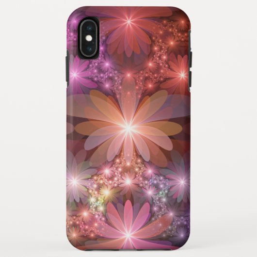 Bloembed van kleurrijke glanzende abstracte fracta Case-Mate iPhone case (Achterkant)