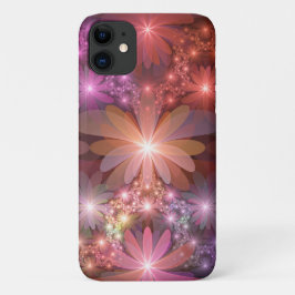 Bloembed van kleurrijke glanzende abstracte fracta Case-Mate iPhone case