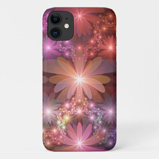 Bloembed van kleurrijke glanzende abstracte fracta Case-Mate iPhone case (Achterkant)