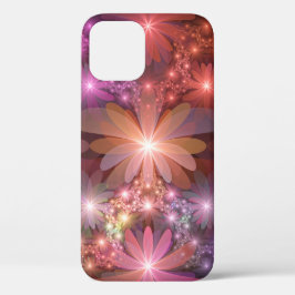 Bloembed van kleurrijke glanzende abstracte fracta Case-Mate iPhone case